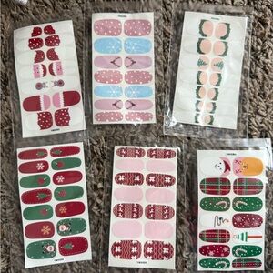 Lot Of 6 Christmas Nails Stickers
